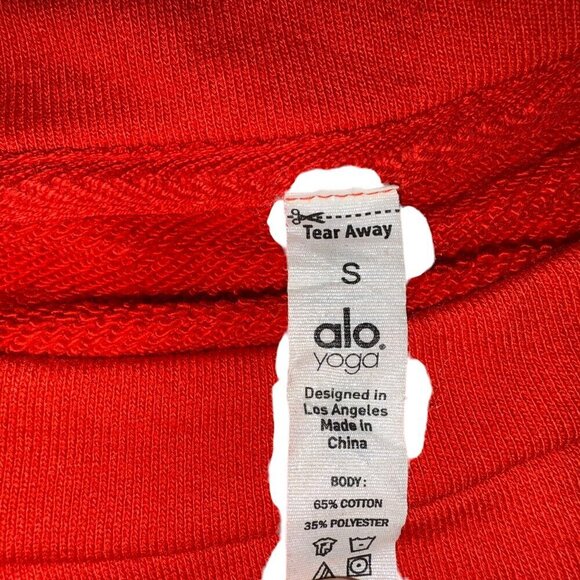 Alo Yoga Suspension Cropped Pullover Sweatshirt Cherry Pop Size Small - Picture 5 of 6